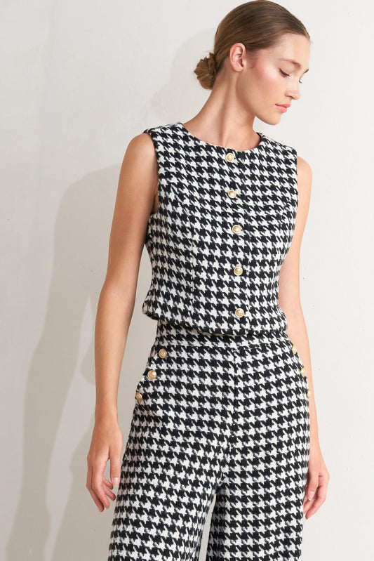 METRO ICON WOVEN HOUNDSTOOTH VEST