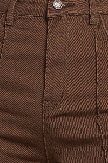 EFFORTLESS EDGE BROWN TWILL PANTS