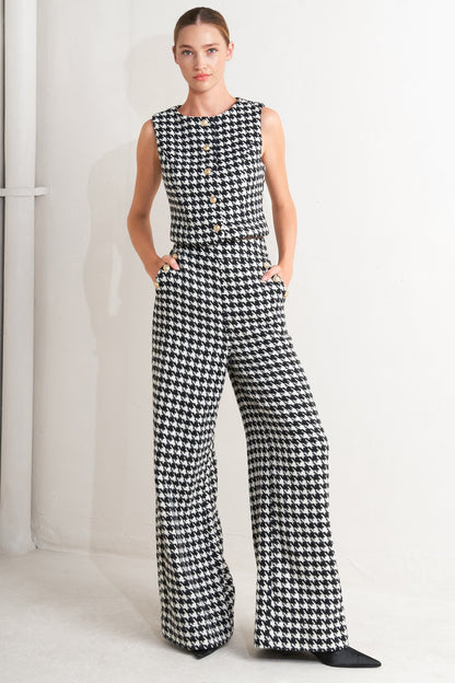 METRO ICON WOVEN HOUNDSTOOTH PANTS