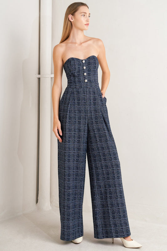 ELEGANT PARTY TWEED JUMPSUIT