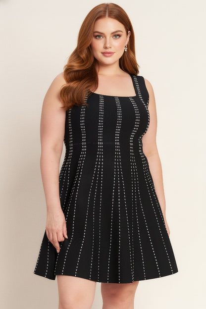 SUGAR STRIPE JACQUARD SWEATER MINI DRESS