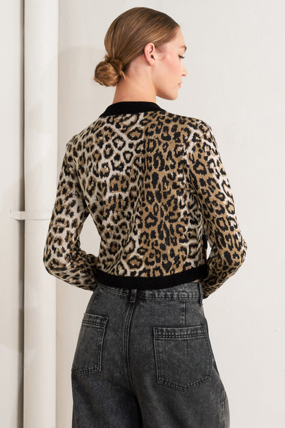 URBAN GODDESS LEOPARD SWEATER CARDIGAN