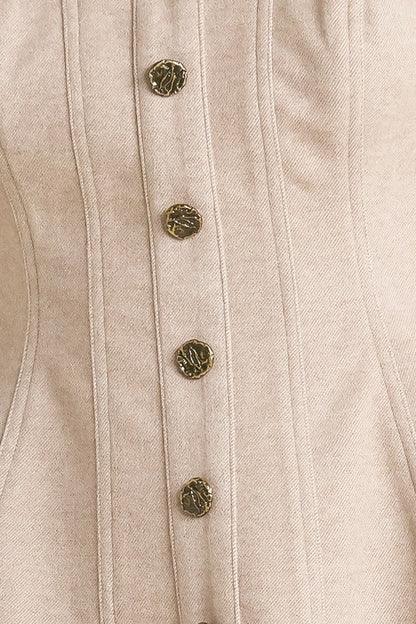 MODERN CORSET MOCHA KNIT TOP