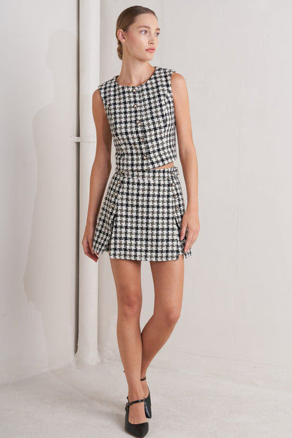 MONA CHECK TWEED VEST