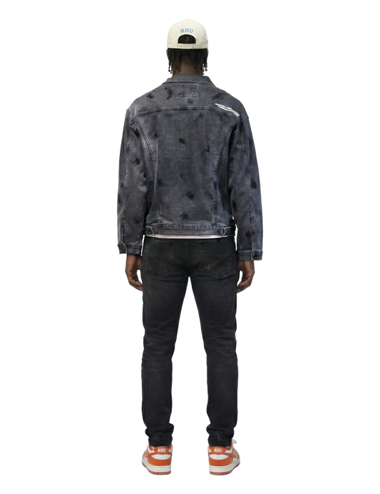 Ranch Premium Washed Sleeve Contrast Taping Denim Jacket