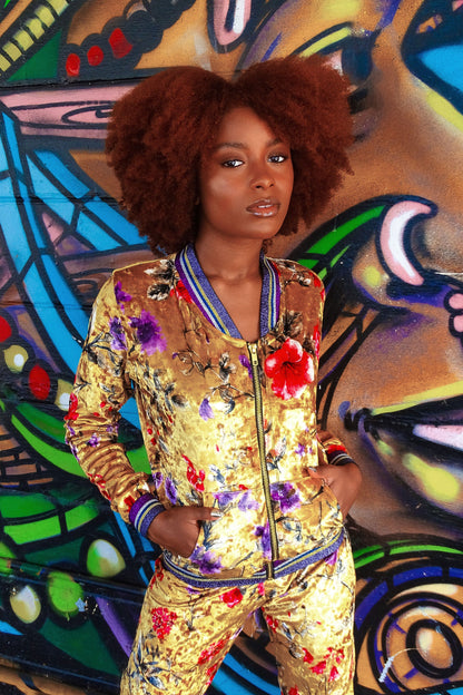 Goddess Velour Gold Tracksuit