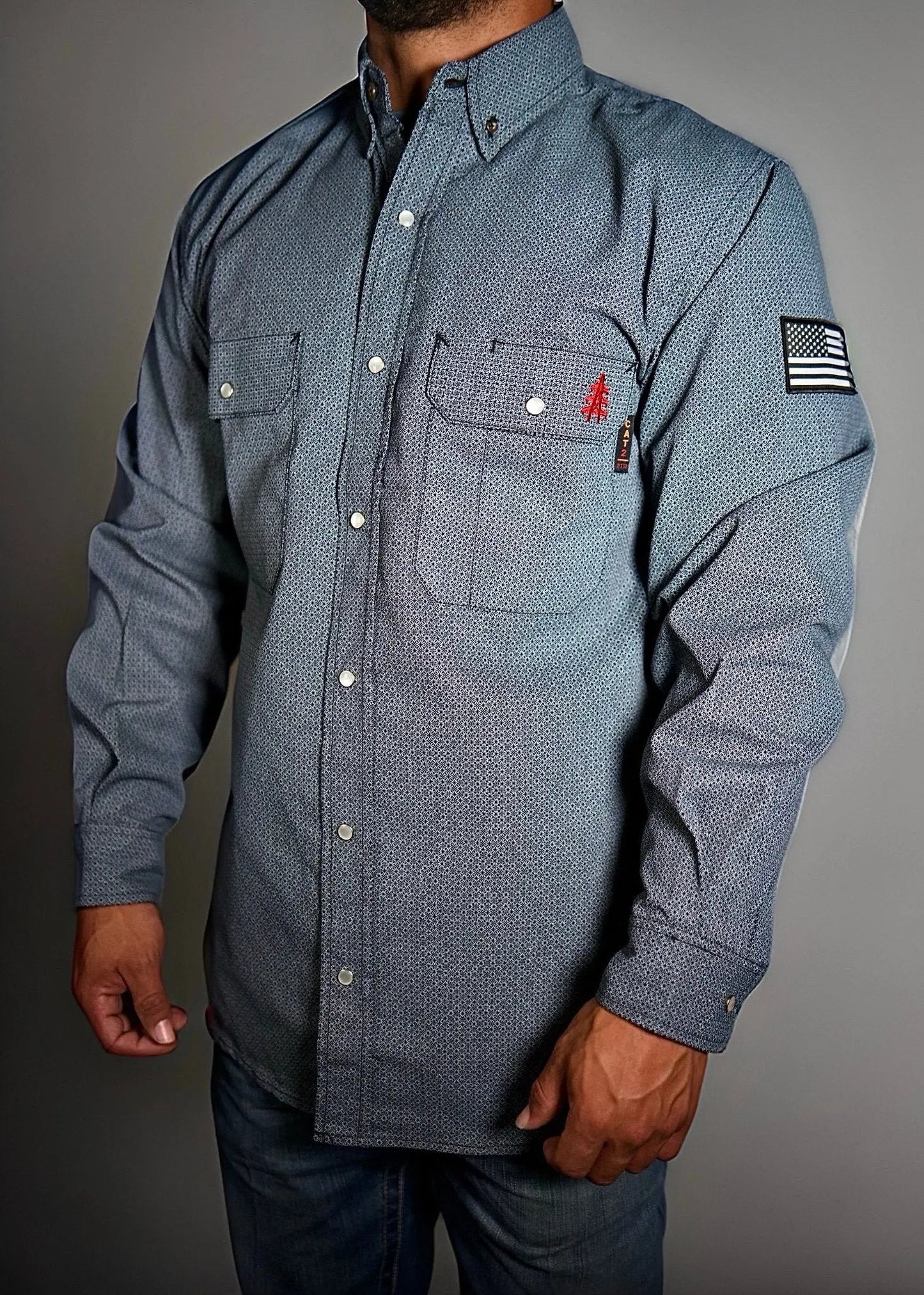 FR Pearl Snap Work Shirt - Forged Gray