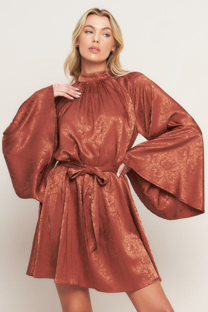 BY ANY MEANS WOVEN SATIN MINI DRESS