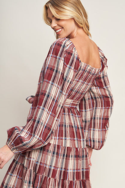HONEY HUG PLAID MINI DRESS