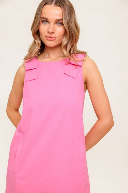 IN MY DREAMS PINK WOVEN MINI DRESS