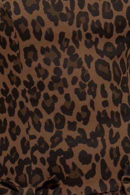 WALK SOFT, STRIKE STRONG LEOPARD WOVEN MIDI DRESS