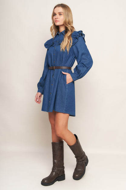 BLUEBIRD COWGIRL DENIM MINI DRESS