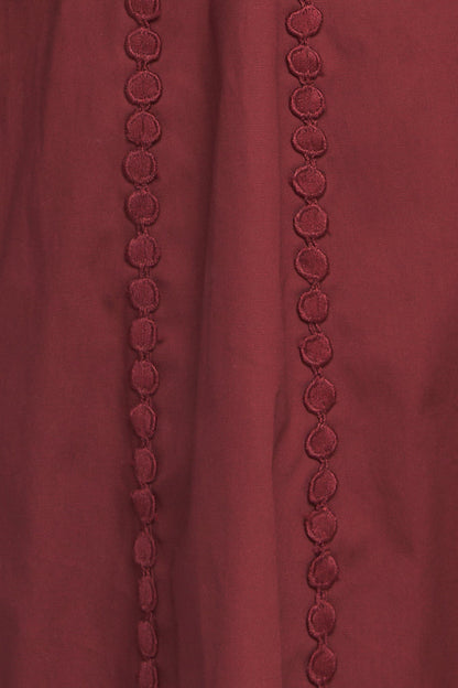 MODERN FEMME BURGUNDY WOVEN MIDI DRESS