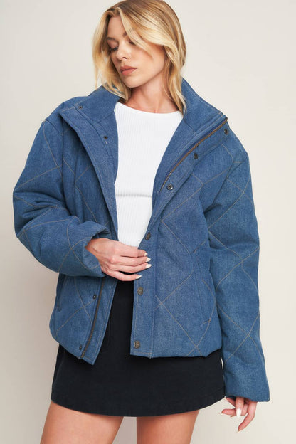 FOR GOOD QUILTED DENIM JACKET