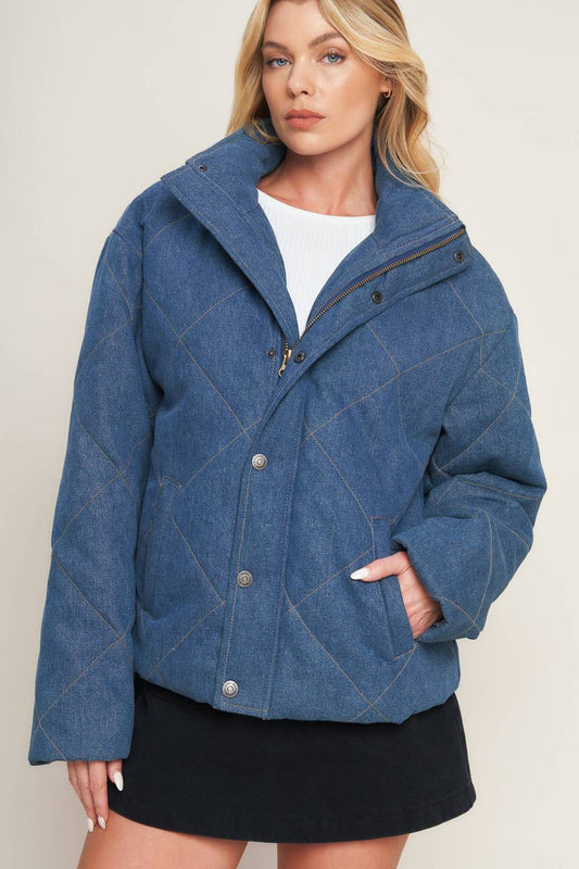 FOR GOOD QUILTED DENIM JACKET
