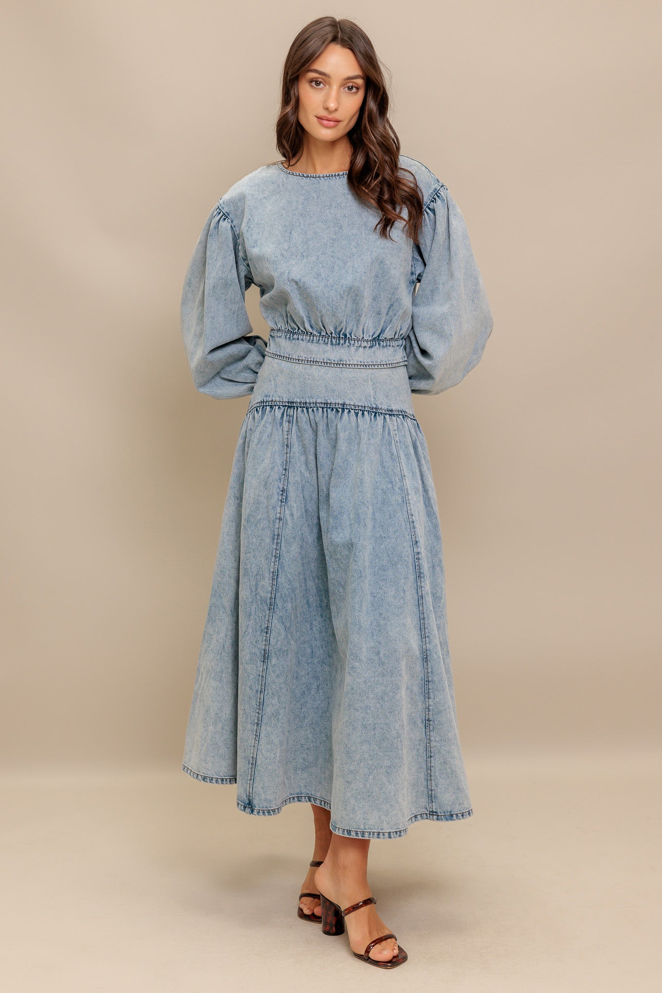 AMERICAN BLEND DENIM MIDI SKIRT