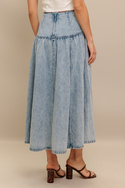 AMERICAN BLEND DENIM MIDI SKIRT