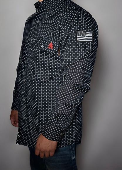 FR Pearl Snap Work Shirt - Reaper Black