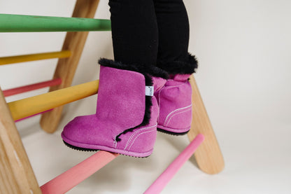 Magenta Boot Top with Faux-fur Lining