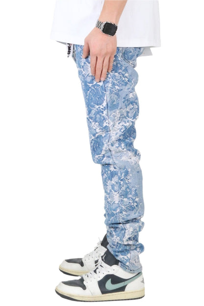 FLEX Men's premium jacquard slim straight fit denim pants