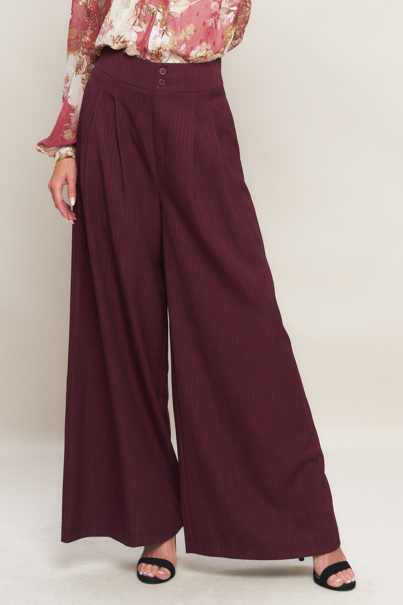 SWEET REMINISCENCE WOVEN WIDE LEG PANTS