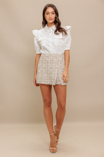 MODERN BALANCE WOVEN TWEED SKORT