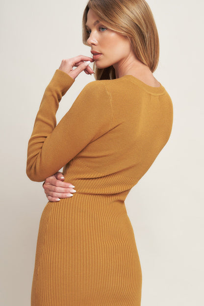 BE WITH YOU SWEATER MIDI DRESS