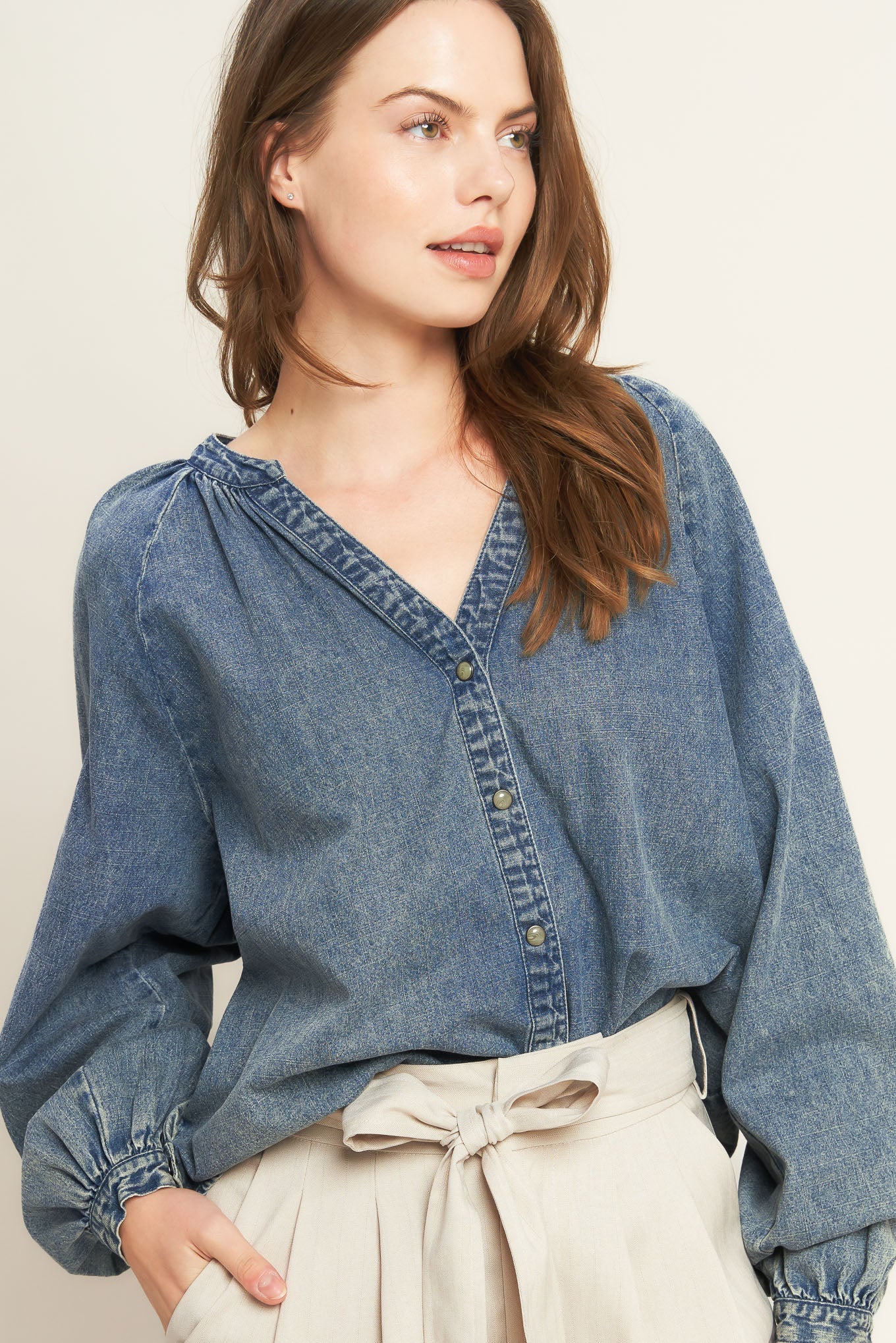 MUSING ABOUT YOU DENIM TOP