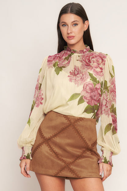 ROMANTIC HERITAGE WOVEN TOP