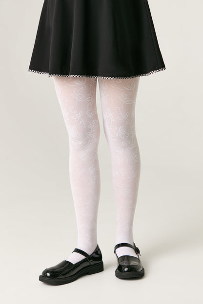 Conte Tights for girls Ketty 40 Den - Floral Pattern