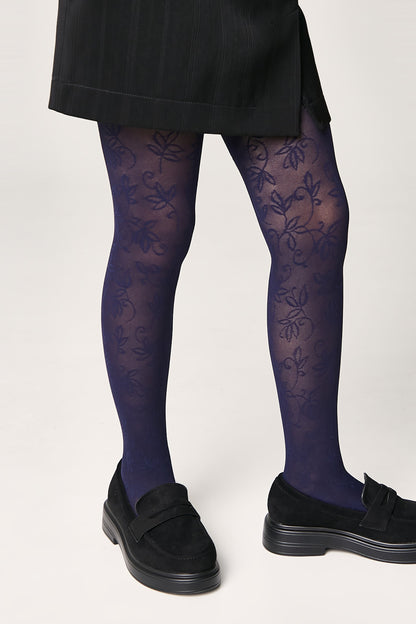 Conte Tights for girls Ketty 40 Den - Floral Pattern