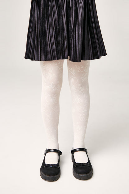 Conte Tights for girls Ketty 40 Den - Floral Pattern