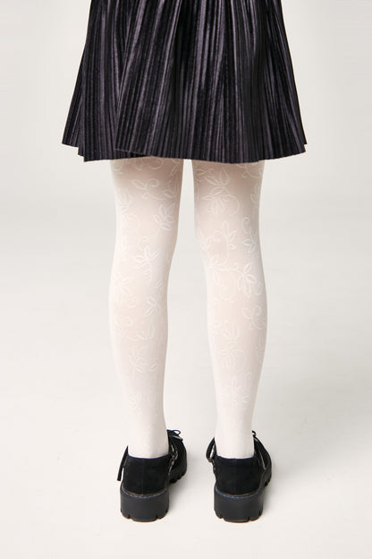 Conte Tights for girls Ketty 40 Den - Floral Pattern