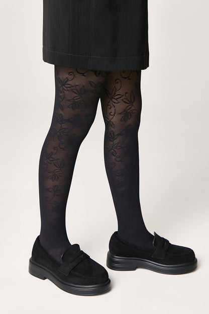 Conte Tights for girls Ketty 40 Den - Floral Pattern