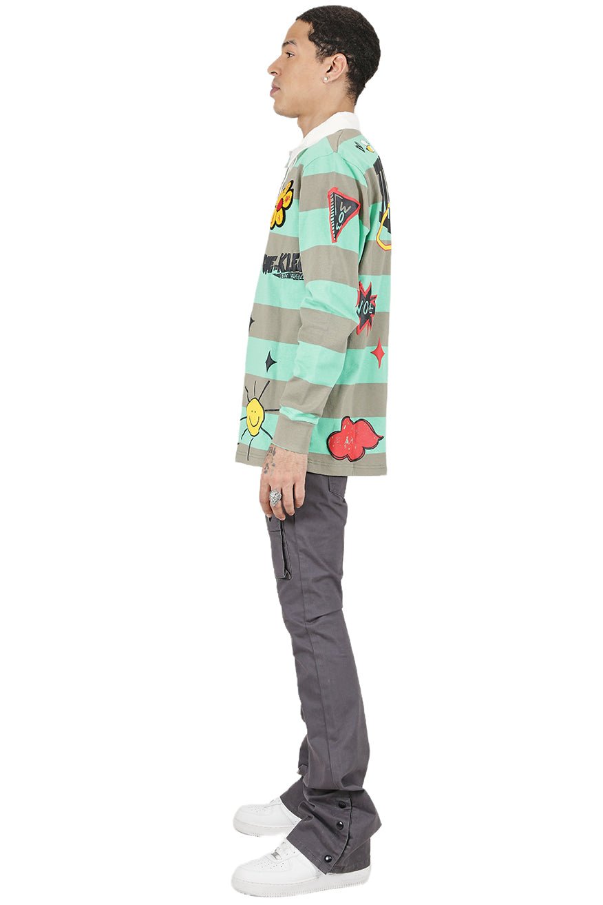 MATRI Men's Long Sleeve Polo Shirt