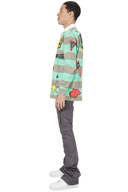 MATRI Men's Long Sleeve Polo Shirt