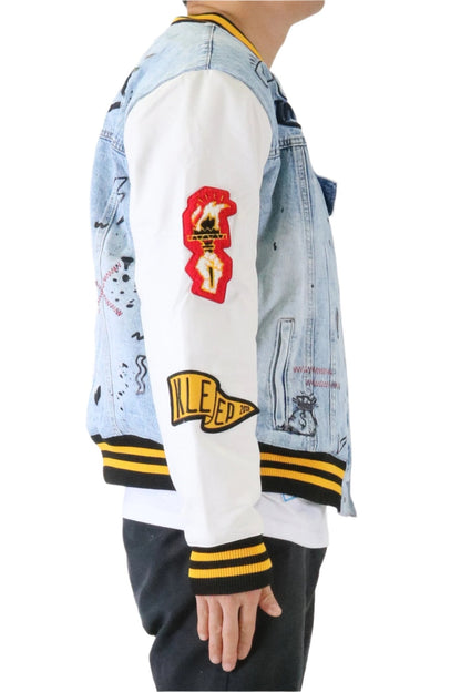 NEW NILA Padded Washing Denim Bomber Jacket