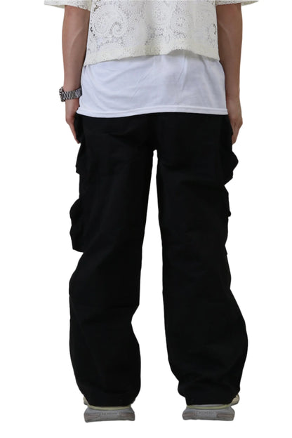 VUSE FINE TWILL NYLON BAGGY FIT CARGO PANTS