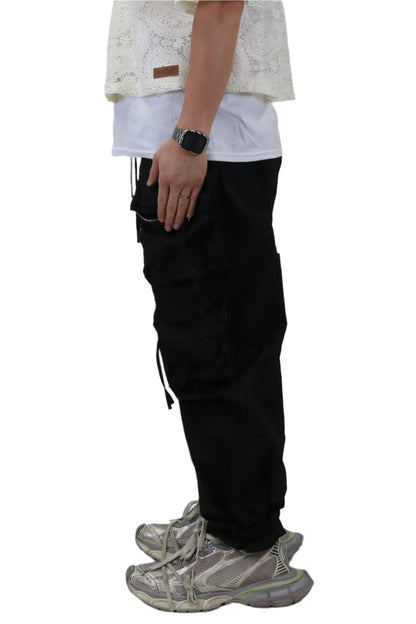 VUSE FINE TWILL NYLON BAGGY FIT CARGO PANTS