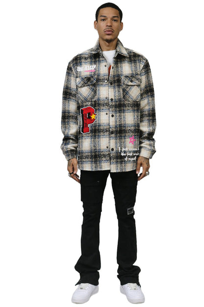 LOUIS Men's Oversize Heavy Flannel Outer Shirket