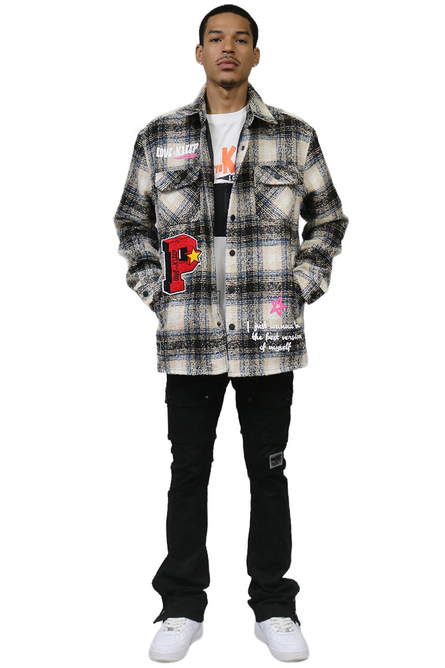 LOUIS Men's Oversize Heavy Flannel Outer Shirket