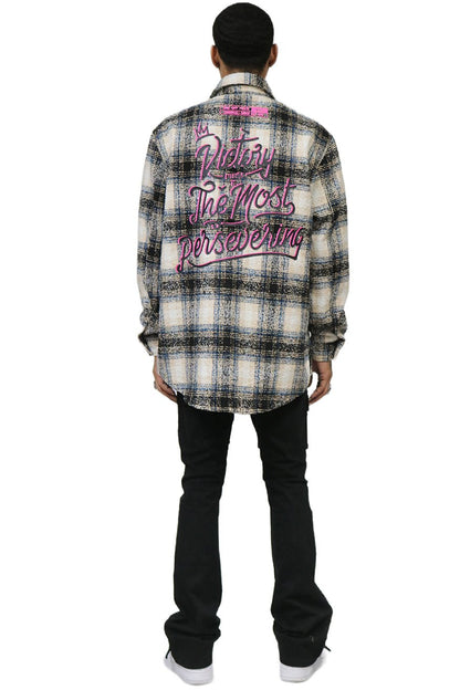 LOUIS Men's Oversize Heavy Flannel Outer Shirket