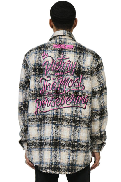 LOUIS Men's Oversize Heavy Flannel Outer Shirket