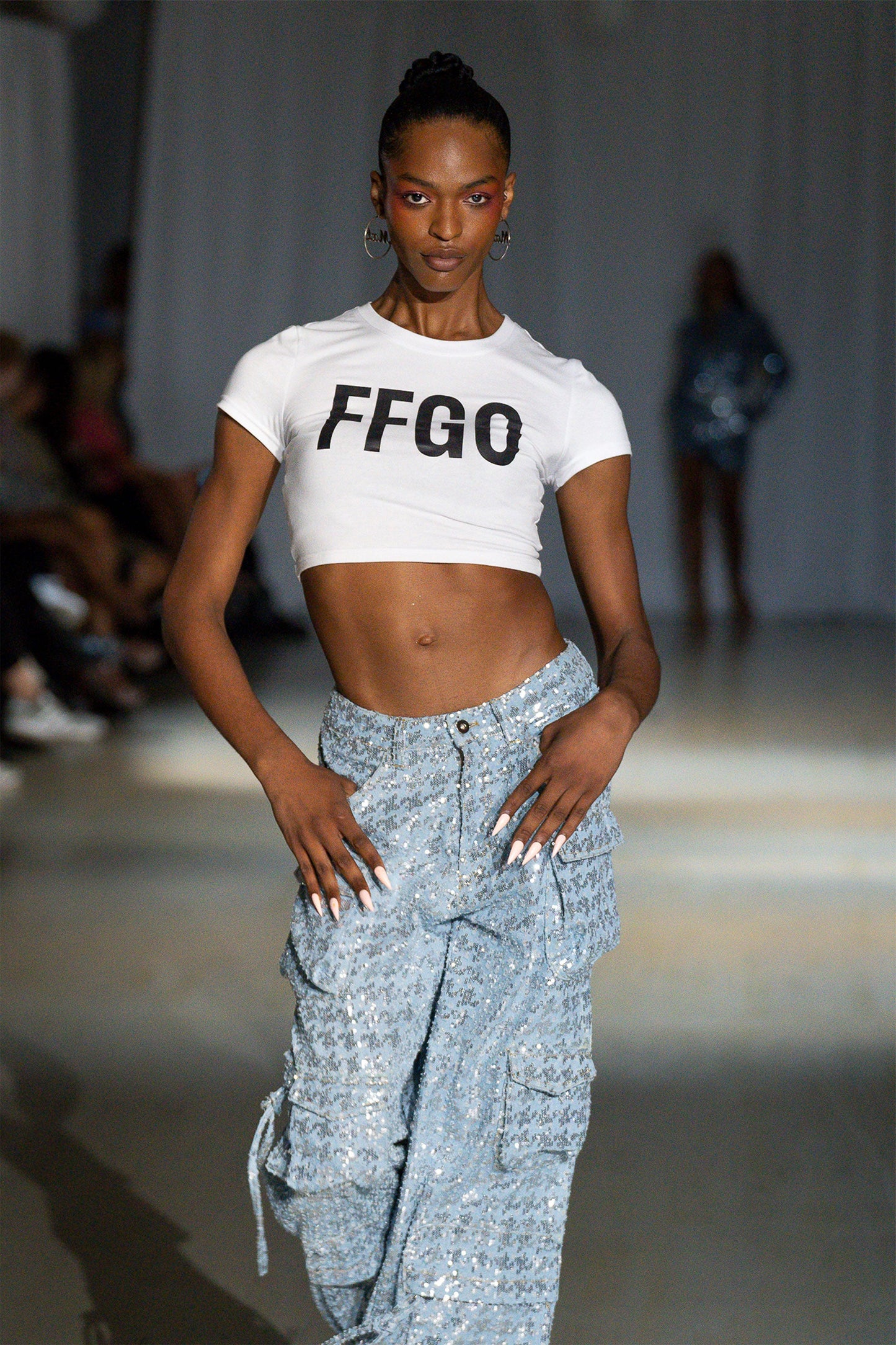 Kelly Cargo Sequin Denim Pants