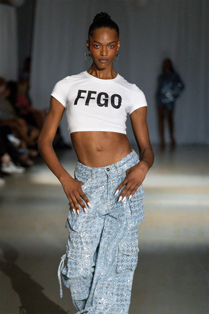 Kelly Cargo Sequin Denim Pants