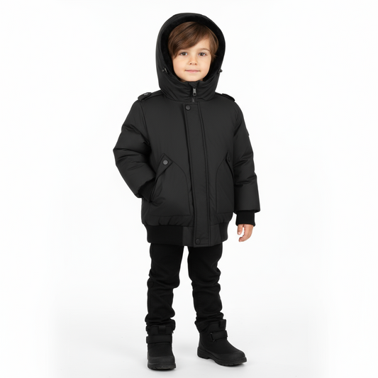 Raygo Black Boys Jacket | Classic, Warm & Everyday Stylish