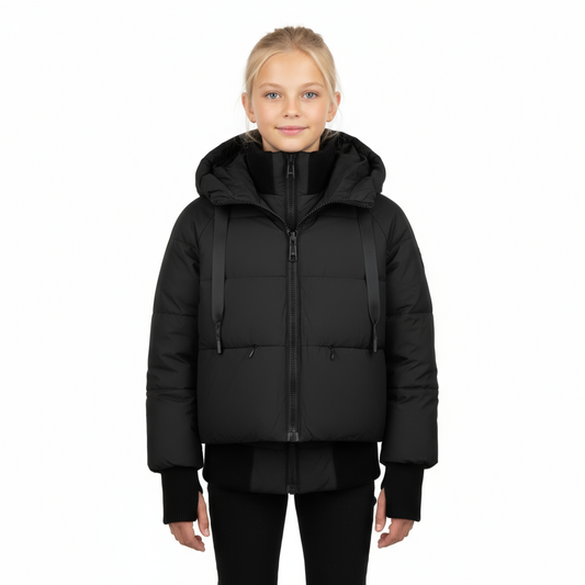 Raygo Black Bomber Jacket | Classic Outerwear for Boys & Girls