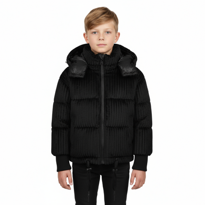 Raygo Black Corduroy Jacket | Timeless Style, Soft Texture & Comfort