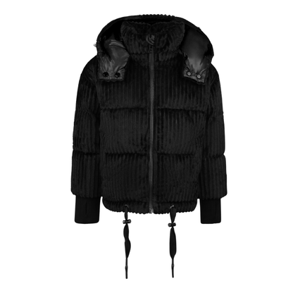 Raygo Black Corduroy Jacket | Timeless Style, Soft Texture & Comfort