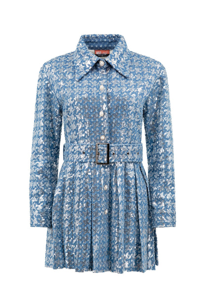 Michelle Sequin Denim Dress